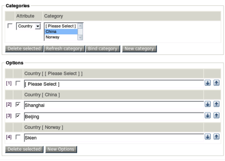 eZCategorySelection backoffice snapshot